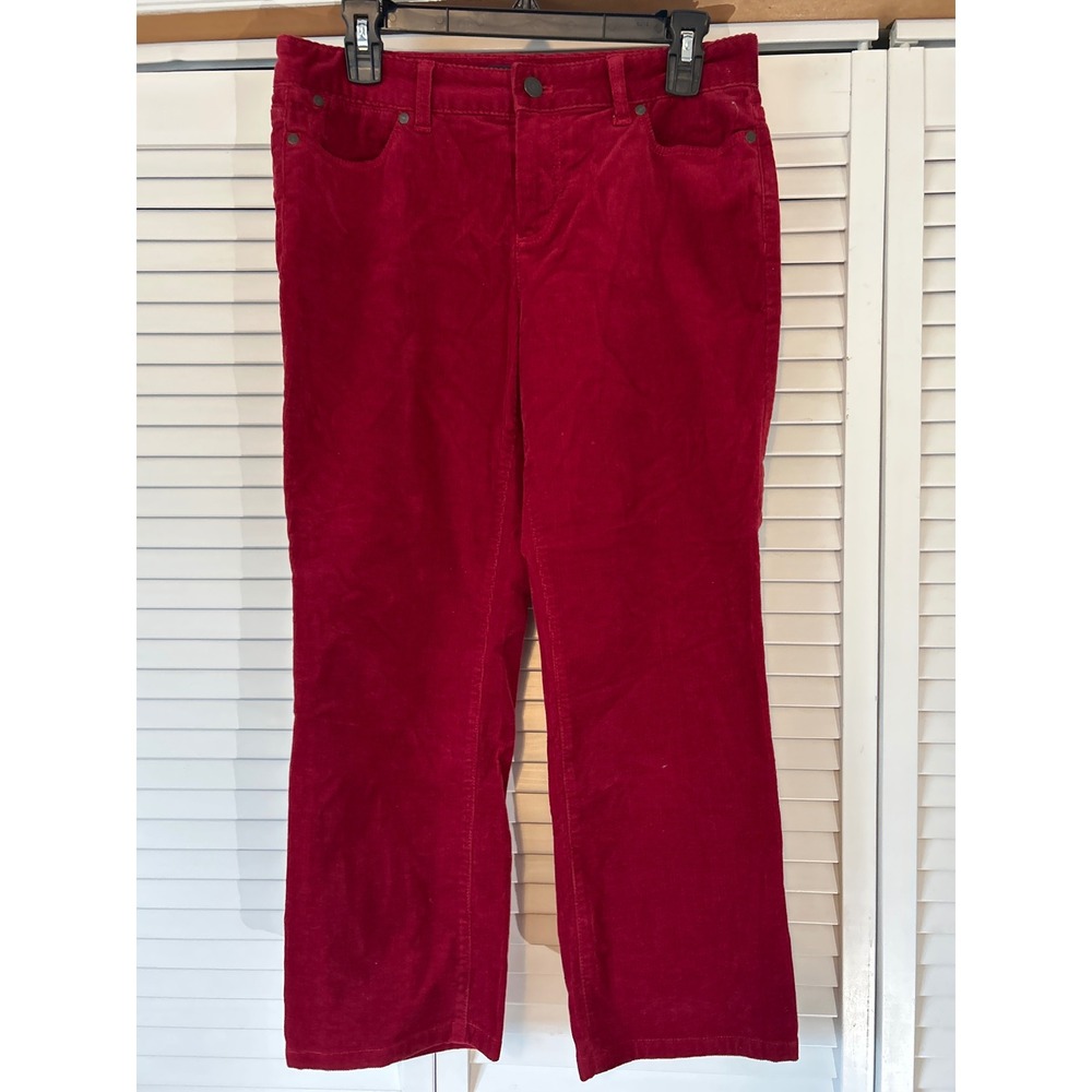 Talbots Heritage Classic‎ Fit Petites Red Corduroy Pants Size 10P dark romantic